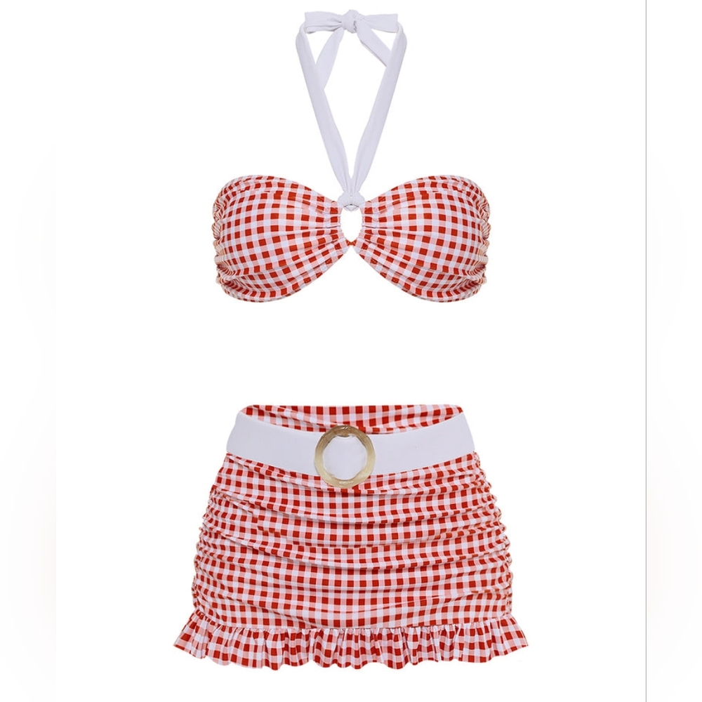 1940s Halter Gingham Bikini